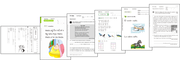 Native language worksheets studied in various countries